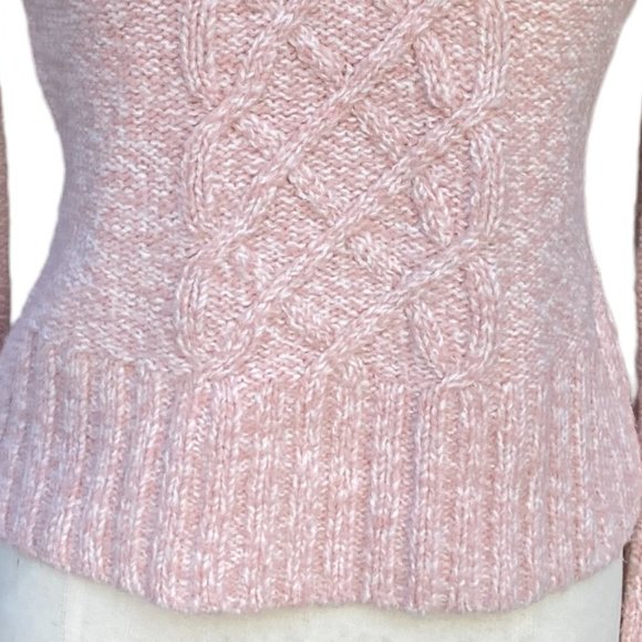 Vintage Sleeping on Snow Wool Cable Knit Sweater Y2K Soft Girl Flare Sleeve -M - Picture 5 of 16